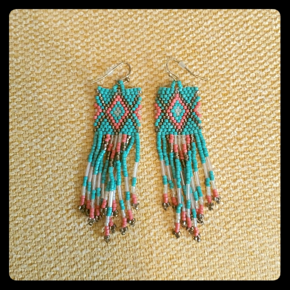 Boho Seed Bead Fringe Earrings